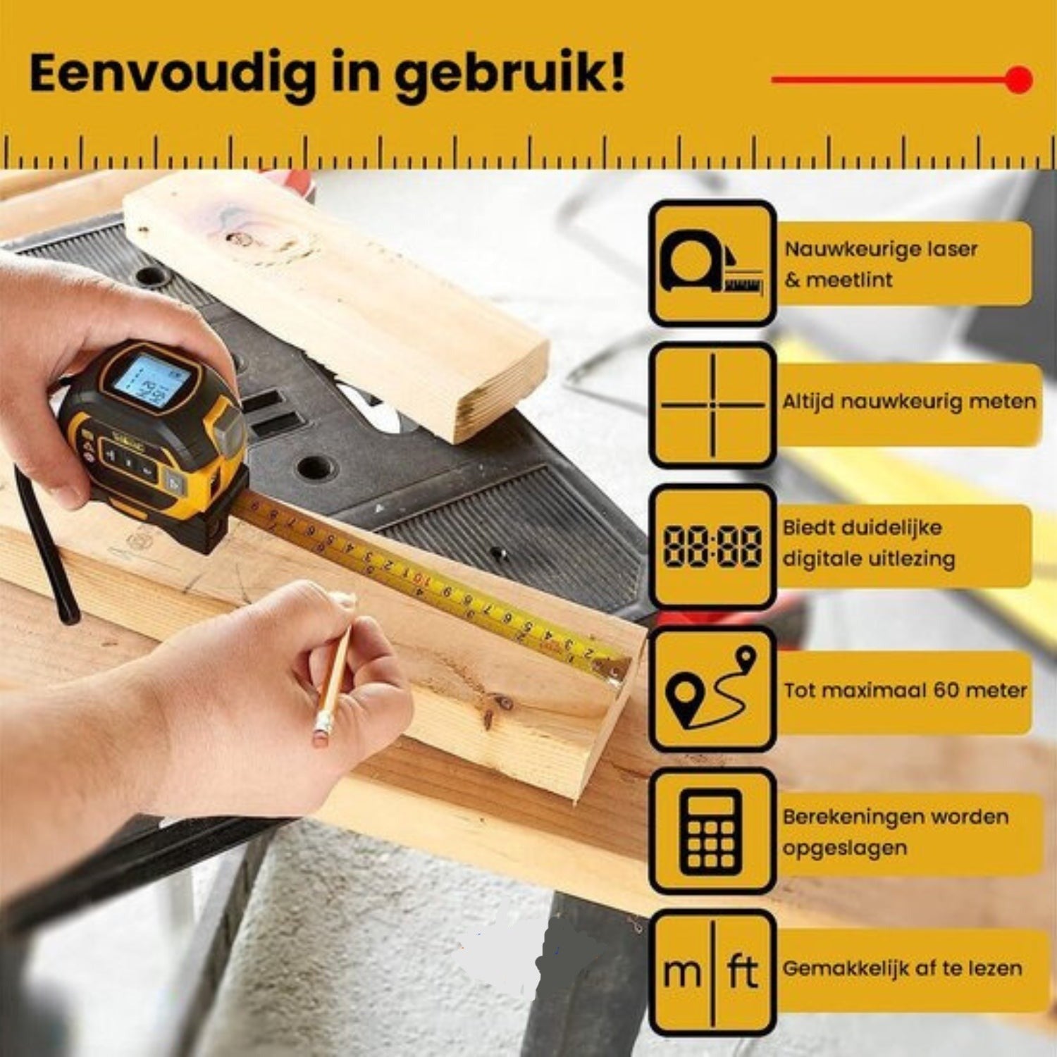 Lovandi MeasureMax™ - 3-in-1 Laser-Bandmaß