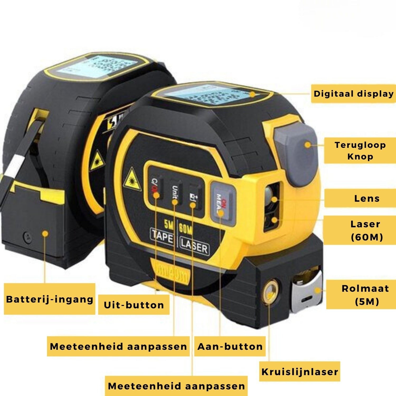 Lovandi MeasureMax™ - 3-in-1 Laser-Bandmaß