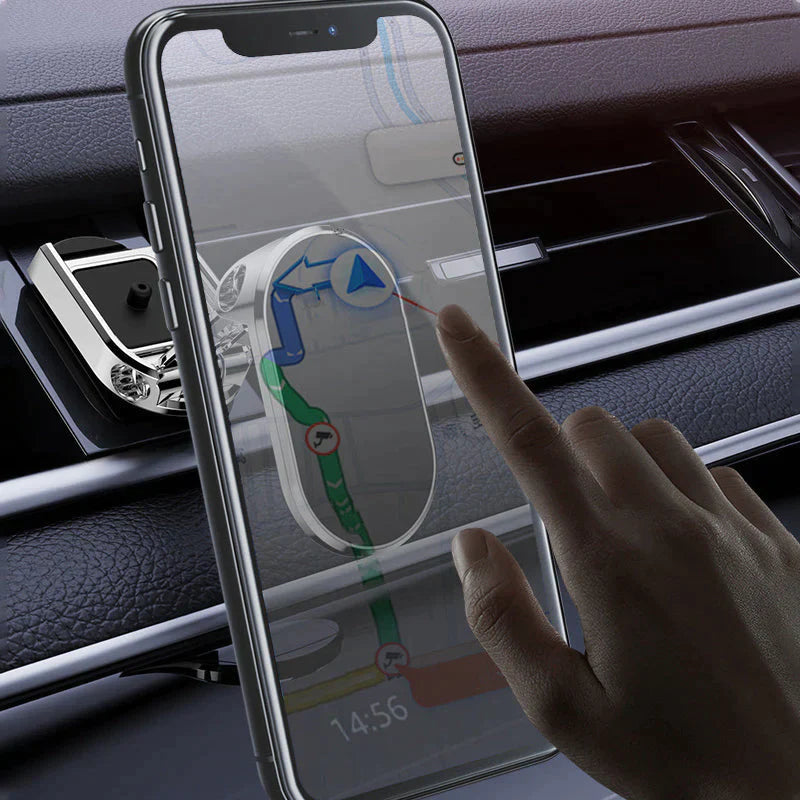 SlimmeMagnetische | Metalen opvouwbare telefoonhouder voor in de auto