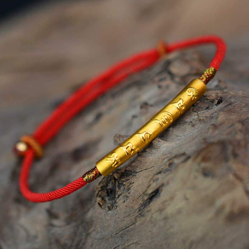 Tibetisches Glücksarmband Rotes Schnurarmband Buddhistischer Glücksbringer